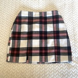 Plaid Mini Skirt Red & White & Black